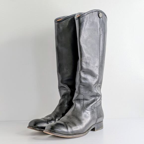 Frye Boots Melissa Button 2 75477 Womens 8 Black Tall Knee High Riding Extended - Picture 16 of 16
